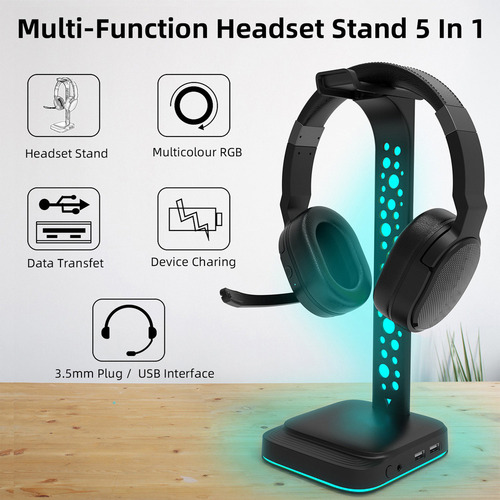 Soporte Para Auriculares Rgb Gaming Con Auriculares Auricula