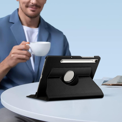 Capa Giratória 360 Para Galaxy Tab S9 / S9 Fe - Tela 10.9 Cor Preto