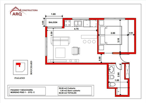 Imagen 2 de 2 de Departamento En El Emprendimiento Emprendimiento Bouchard Y