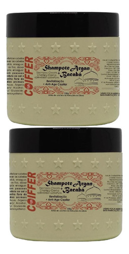 Kit 2 Shampotes Coiffer Argan 350g Tratamento Nutritivo