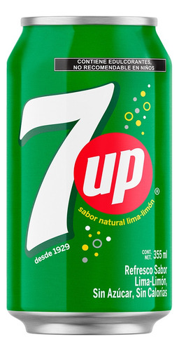 10 Pack Refresco Lima Limón Sin Azucar 7 Up 355 Ml