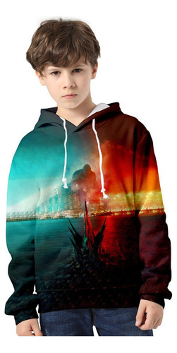 Hjb Godzilla Vs King Kong Sudadera Con Capucha Casual Para N