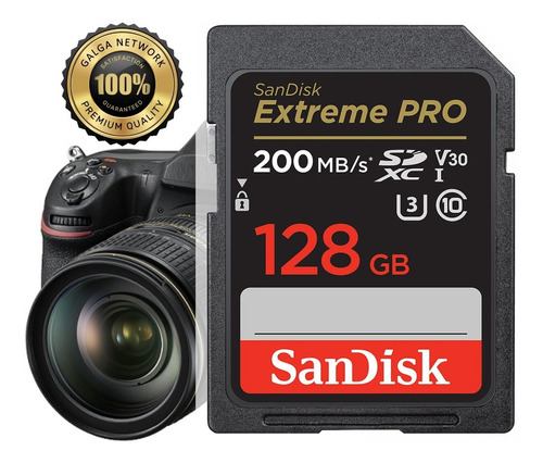Tarjeta Memoria Sandisk Extreme Pro 128gb V30 C10 U3 200mb/s