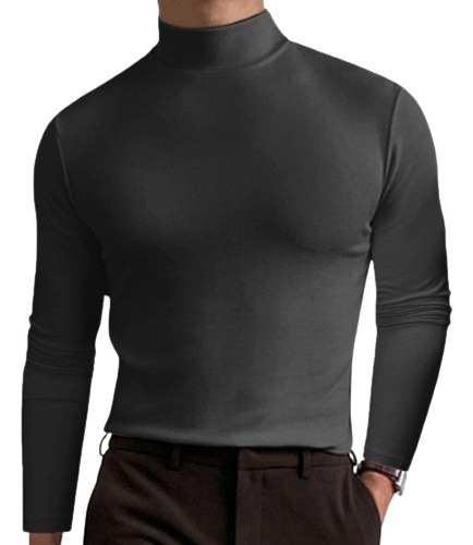 Playera Térmica De Manga Larga Y Cuello Alto Para Hombre