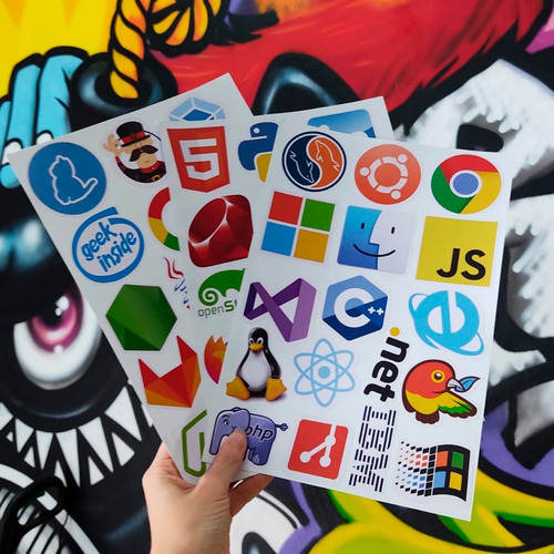 Adesivos Programador Notebook Geek Nerd Sticker Retro 49 Pçs