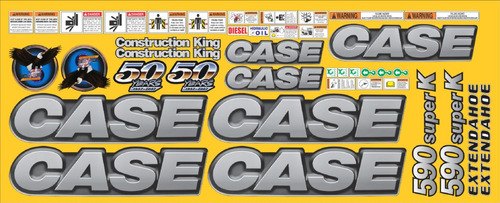 Calcomanías Case 590 Super K Tipo N Preventivos Originales