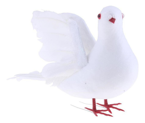 2 Adornos De Simulación De Paloma Blanca, Pájaros