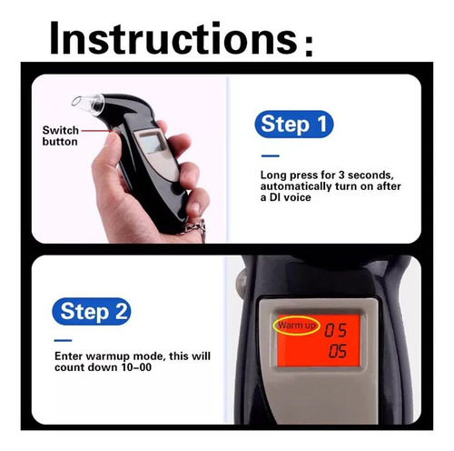 Alcoholímetro Digital Alcotest Detector De Alcohol Portatil