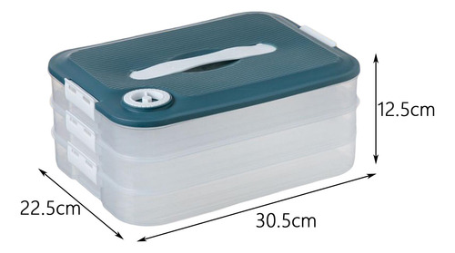 Caja De Bolas De Hervida Contenedores Wonton 3 Capas Verde