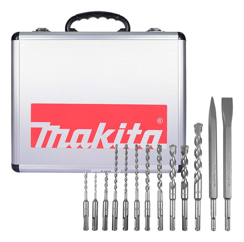 11 Brocas Y 2 Cinceles Sds Plus Con Maletín Makita D-31734