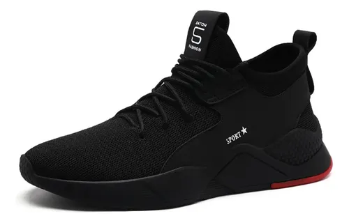 Lauly® Zapatos De Moda Tenis Para Hombre Cómodo Malla Negro
