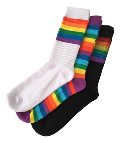 X6 Calcetines Arcoíris Pride Lgtb De Algodón - Unisex