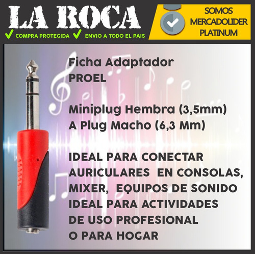 Imagen 4 de 10 de Adaptador Miniplug Hembra A Plug Stereo Macho Metalico