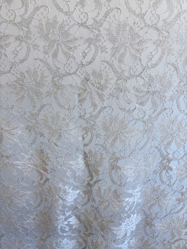 Tela Encaje Brillo Lurex X Metro Plateado Art 1013