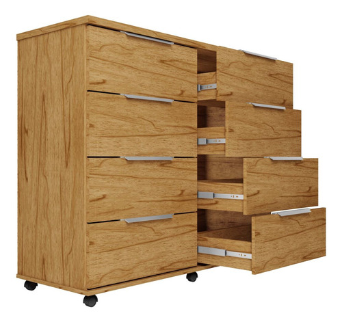 Cômoda 8 Gavetas Athenas Cor Cedro - Rud Rack