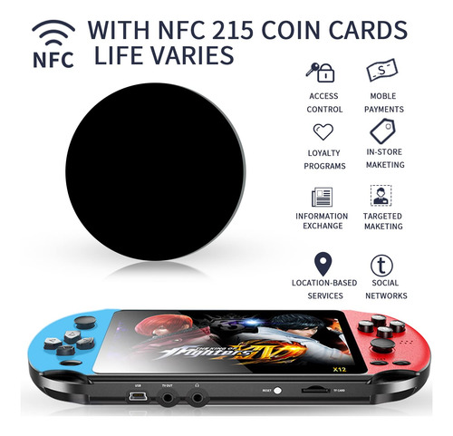 10 Tarjetas Nfc Redondas 25 Mm Negras Impermeables