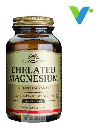 Solgar Chelated Magnesium 100tab Apto Vegetariano No Gluten