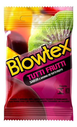 Preservativo Lubrificado Tutti-fruti - 12 Embalagens C/ 3 Un