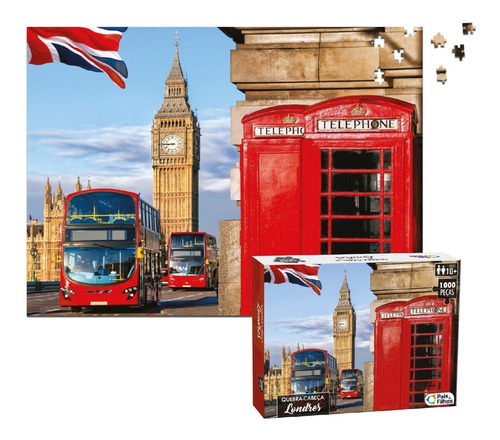 Jogo Quebra Cabeça Puzzle Big Ben Cidade Londres 1000 Peças