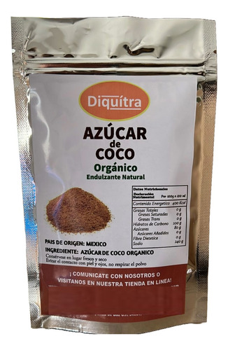 Azúcar De Coco Orgánica 100 % Natural 250 Gramos