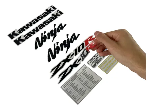 Kit Jogo Faixa Emblema Adesivo Kawasaki Zx10r 2006 Zx 10r
