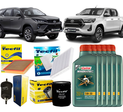 Kit Revisão Óleo 5w30 Toyota Hilux / Sw4 2.7 2021 2022 2023