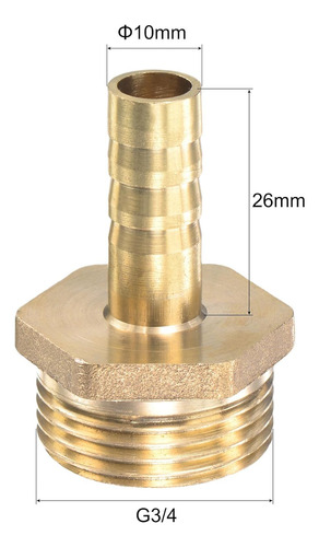 Conector De Tubo De Rosca Macho De 0.394pulgadax G3/4 De Lat