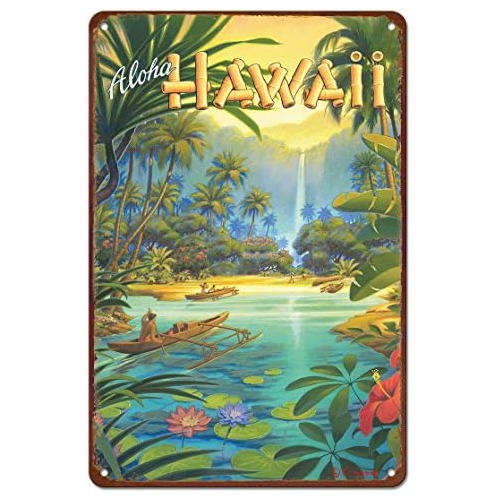 Cartel De Hojalata Hawaiano Vintage De 8 X 12 Pulgadas ...