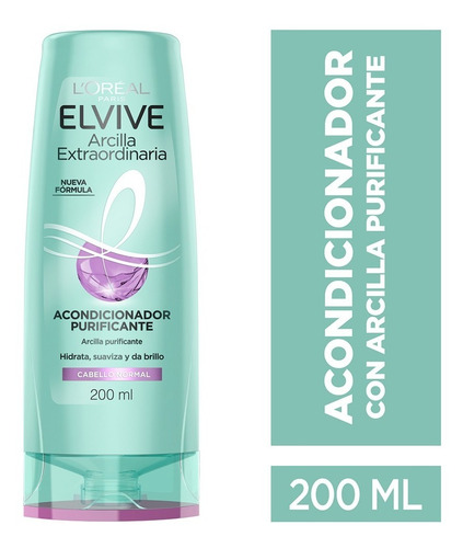  Acondicionador Arcilla Purificante Elvive Loreal Paris 200ml