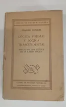 Comprar Logica Formal Y Logica Trascendental - Edmund Husserl