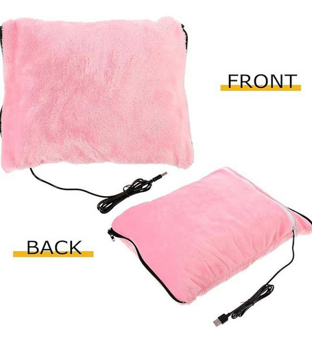 Almohada Calefactora Eléctrica De Franela Alimentada Por Usb