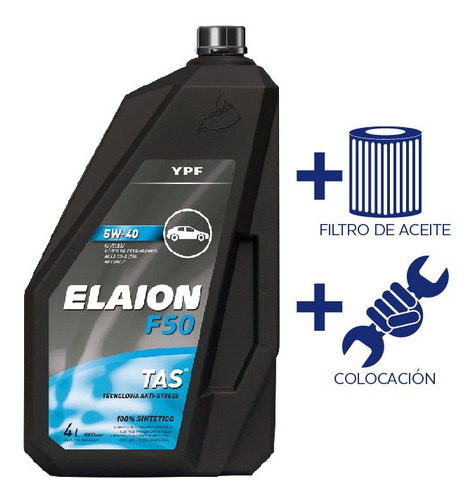 Cambio De Aceite Ypf Elaion F50 5w40 4l +fil Ac Onix 1.4