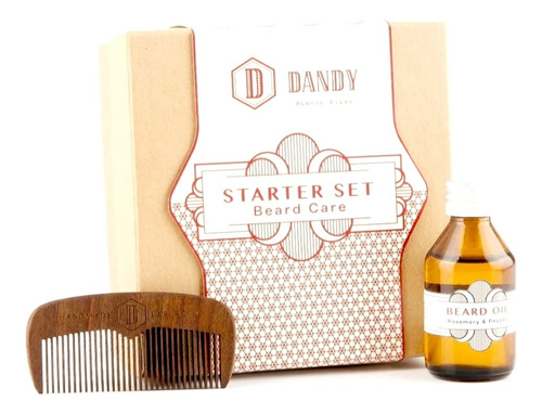 Peine Madera Aceite Dandy Caja Barba Hombre Regalo Diseño Ed