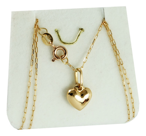 Cadena Forcet Y Corazon En Oro 18k 50cm Garantia