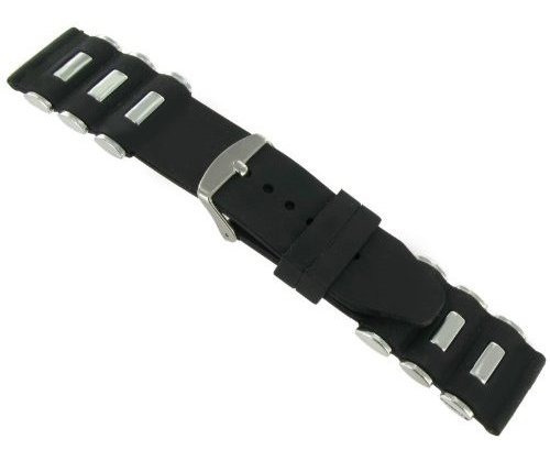 24 Mm Milano Trendy Silicona Negro Impermeable Plata Tono In