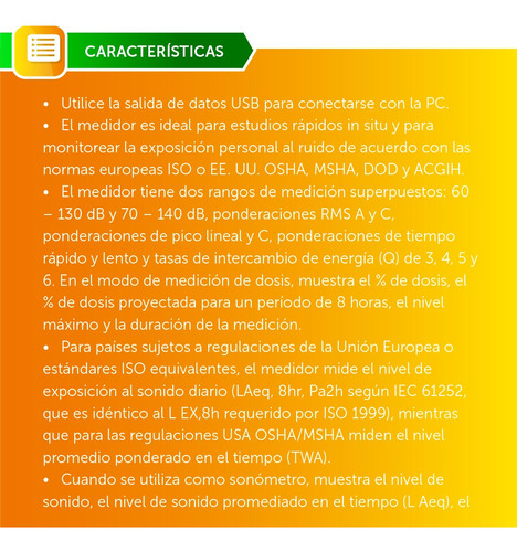 Dosímetro De Ruido Integrador Landtek S L 1256 C/cert.cal