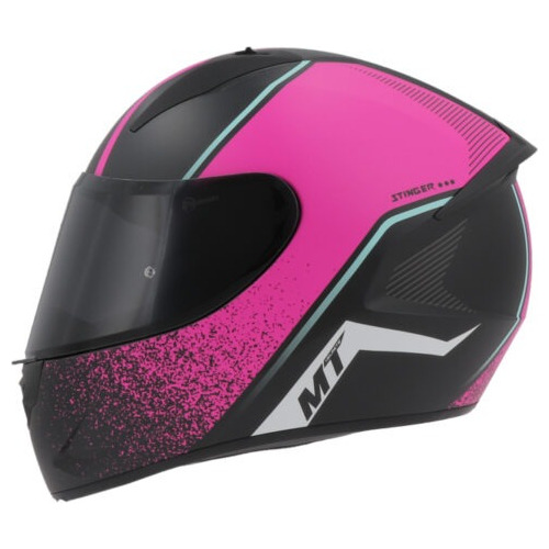 Casco Integral Mt Stinger Splatter Rosado Fluor - Nany Motos