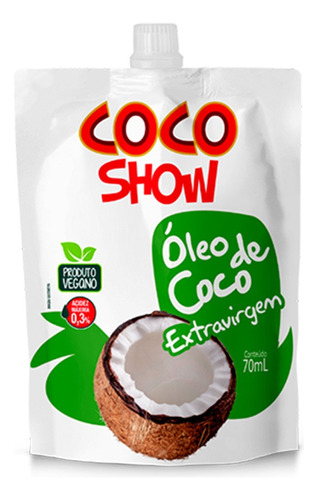 Óleo De Coco Extra Virgem Pouch 70ml Coco Show - Copra