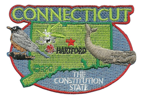 Parche Connecticut  Viaje Ct State Souvenir Applique 3  On
