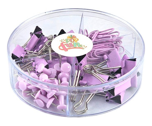 Set De Oficina Osito Chinches, Binder Clips Y Clips De Papel