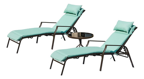 Lokatse Home Juego De Sillones Al Aire Libre 3 Piezas Patio 