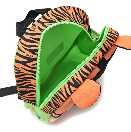 Mochila Infantil Skora Jardin 3d Ergonómica Resistente Color Naranja Diseño De La Tela Tigre