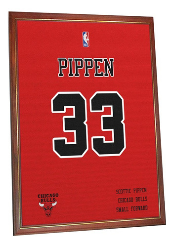 Scottie Pippen N 33 Chicago Bulls Poster En Cuadro P Colgar