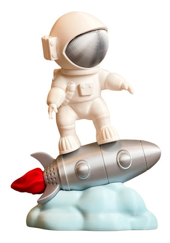 Escultura O Astronauta Skatista - Decoração 3d