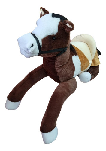 Peluche Caballo Con Montura Realista Caballo Negro 65cm 