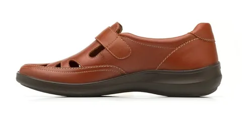 Zapato Dama Flexi 25905 Abierto Piel Ancho Ajustable Caf Env o