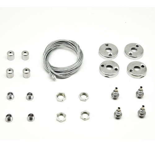 Juego Kit 4 Lingas Acero Suspender Panel Led Accesorio Set