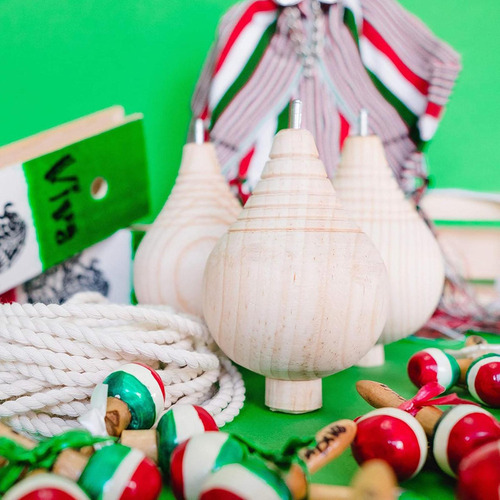 3 Piezas De Trompos Clásicos De Madera, Juguetes