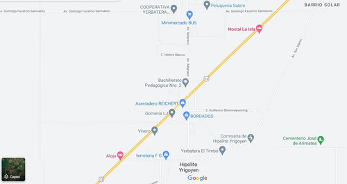 Terreno En Misiones, A 700 Metros De Ruta Nacional 12, Localidad Hipólito Irigoyen