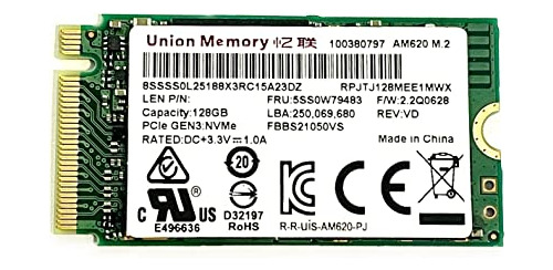 Ssd Interno M.2 Pci-e Nvme De 128gb Oem Union Memory